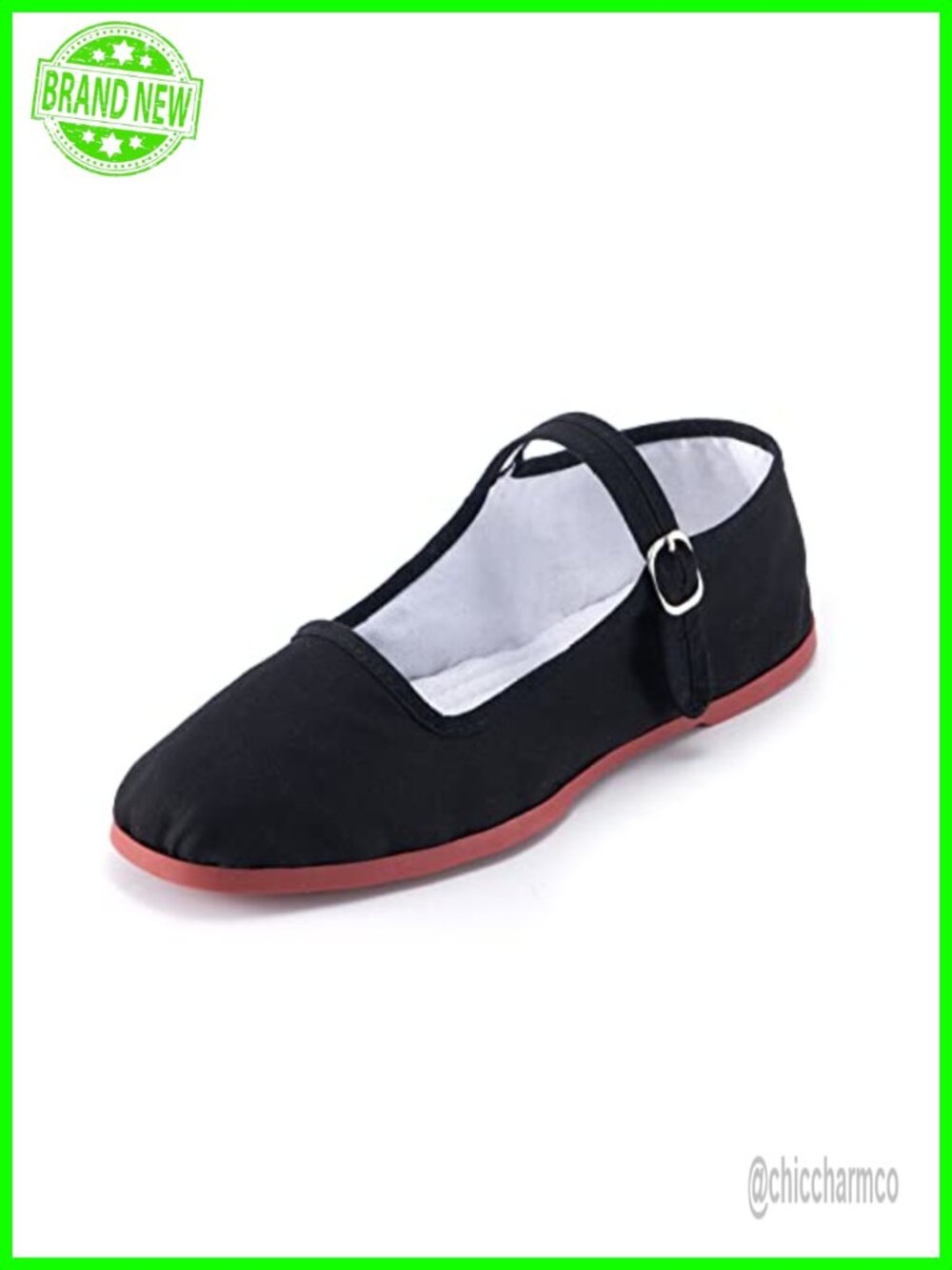 Womens China Flats Cotton Mary Janes Chinese Tai Chi Shoes Square Toe